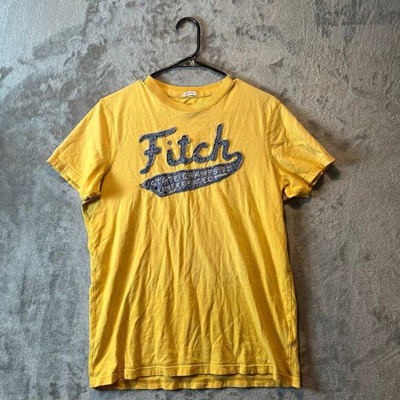 Vintage Abercrombie & Fitch Muscle Yellow T-Shirt Size Large Men's - Picture 1 of 6